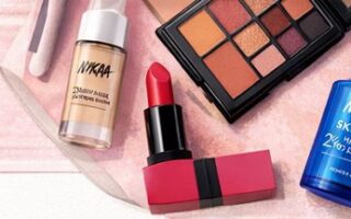 Nykaa SkinRx Hyaluronic Acid Serum bottle on pink background
